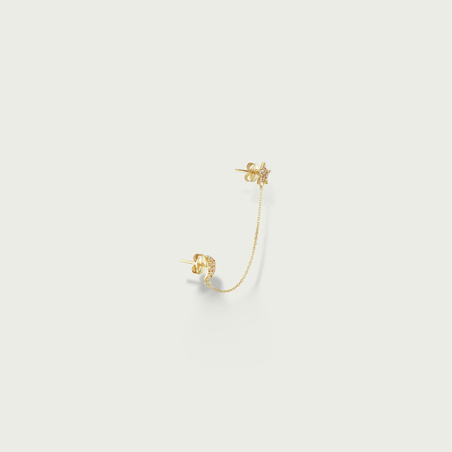 Power Play Moon Gold Piercing Earrings