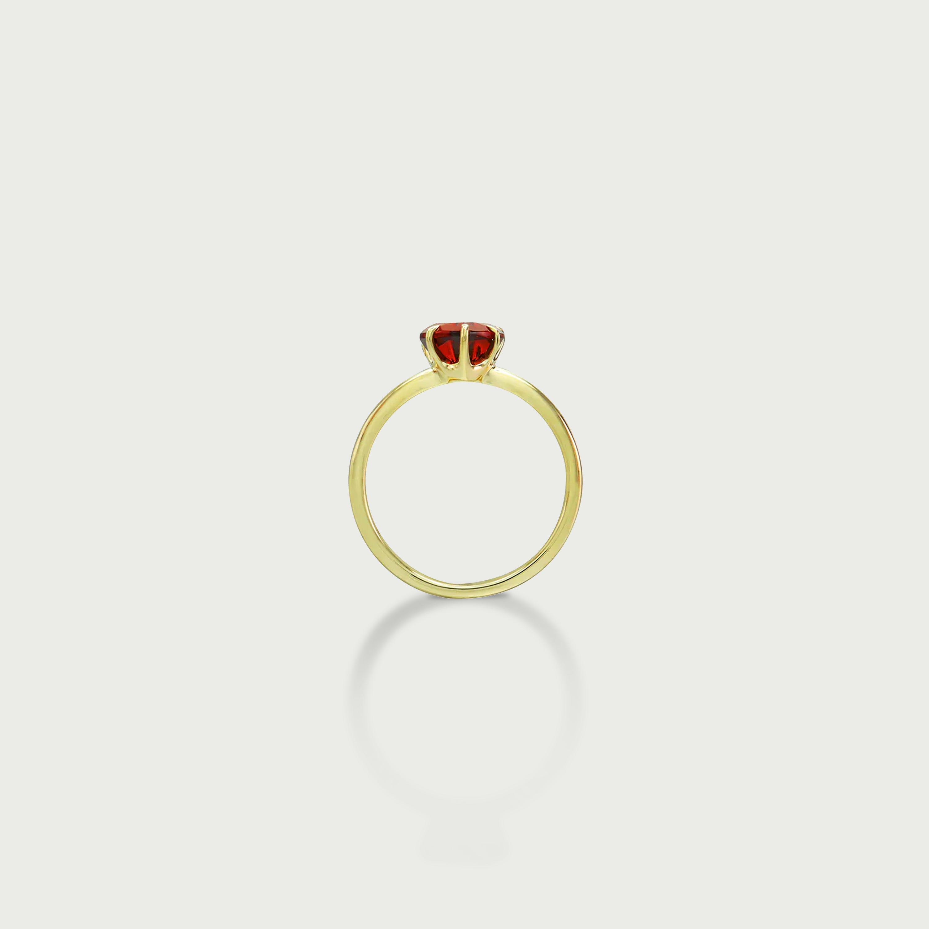 Pure Heart Garnet Solitaire Ring