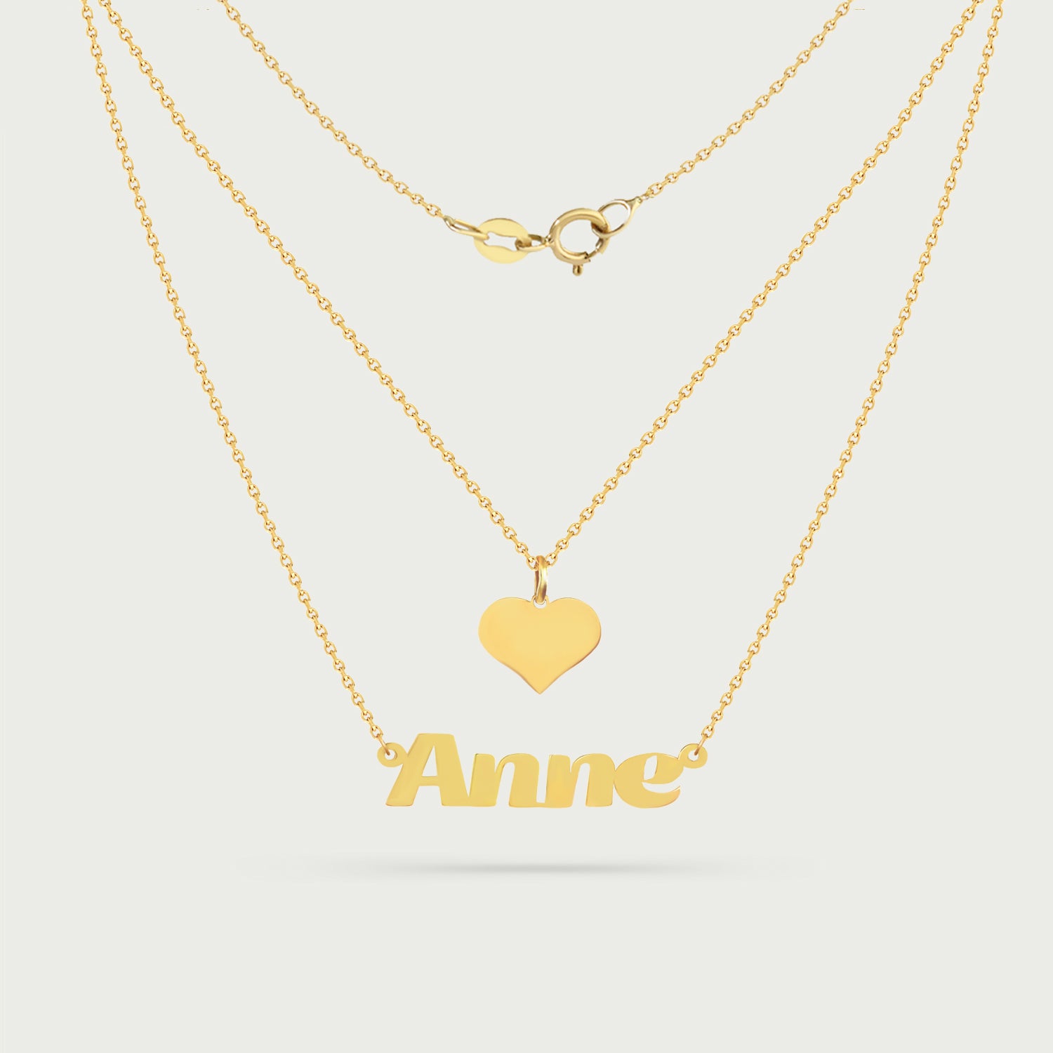 Renee Two-Layer Name Necklace in Yellow Gold
