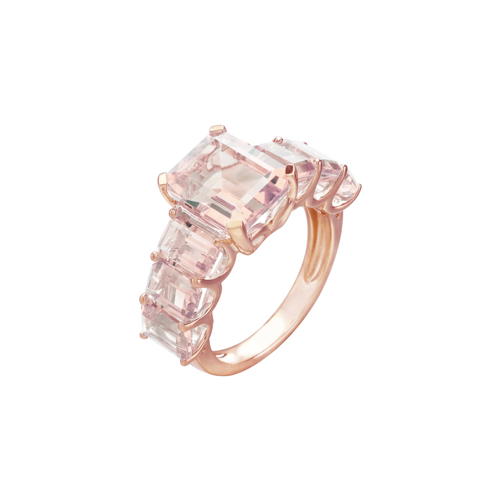 Crystal Armor Rose Quartz Eternity Ring