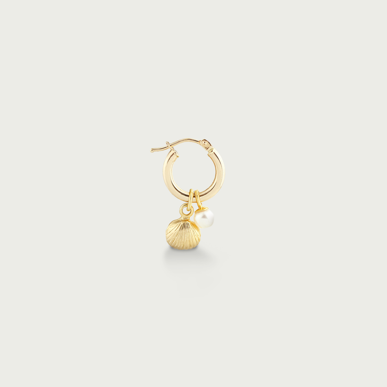 Sail Away Clam Pearl Hoop Earrings