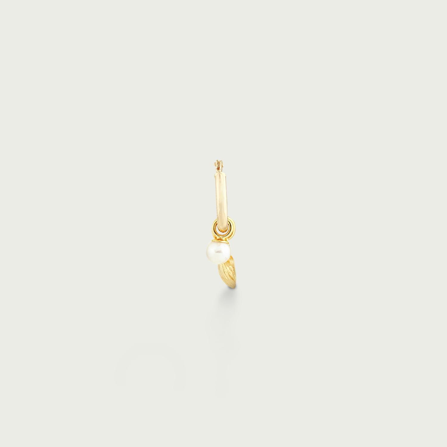 Sail Away Clam Pearl Hoop Earrings