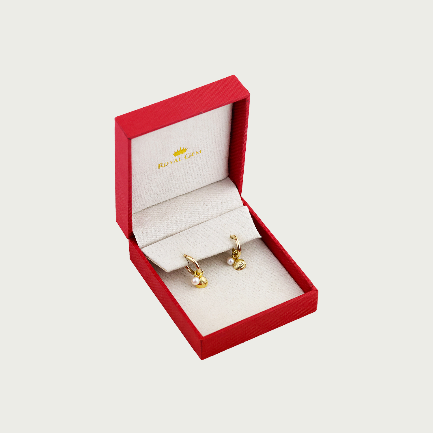 Sail Away Clam Pearl Hoop Earrings