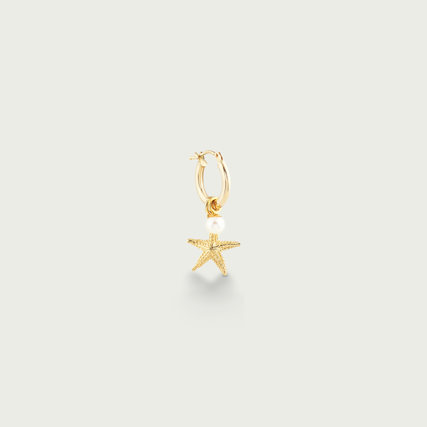 Sail Away Starfish Pearl Hoop Earrings