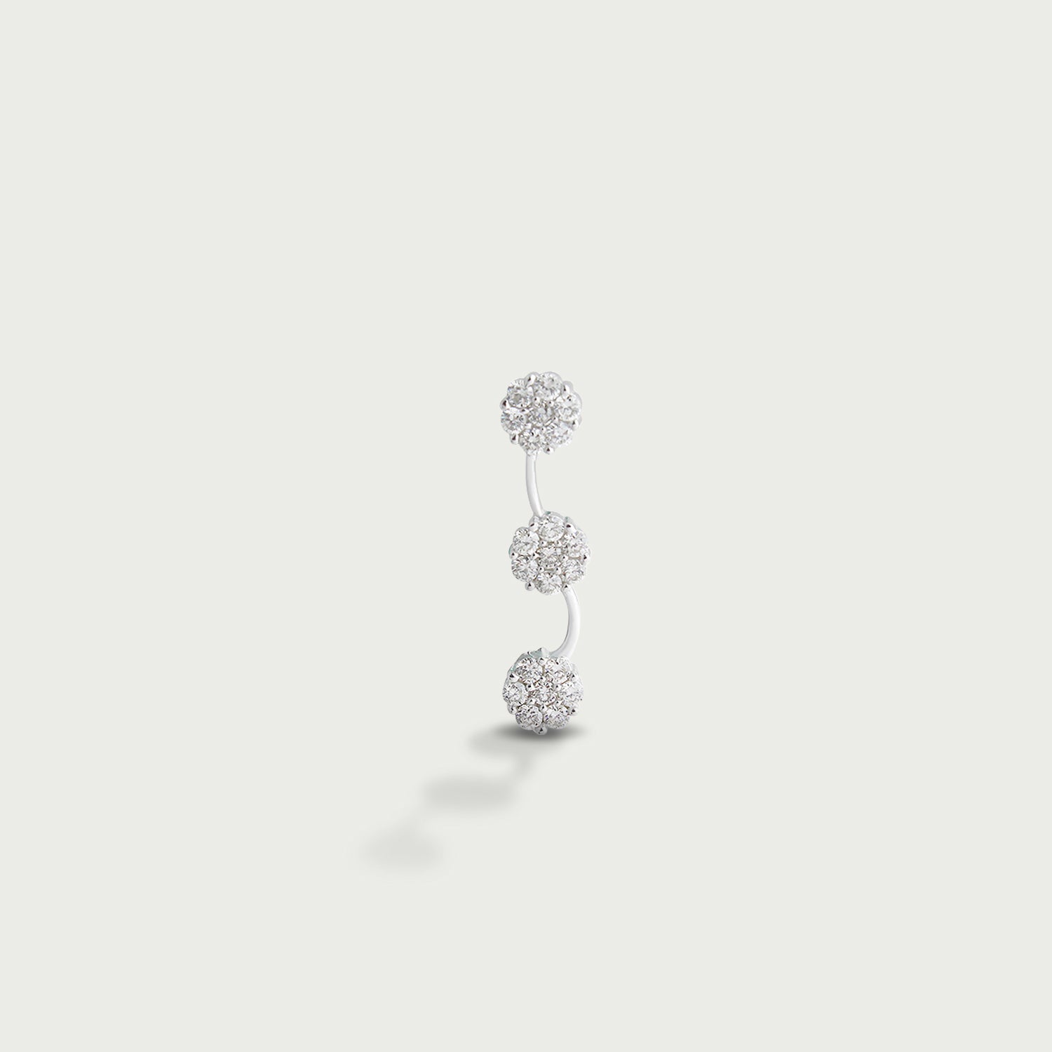 Triple Blossom Diamond Crawler Earrings