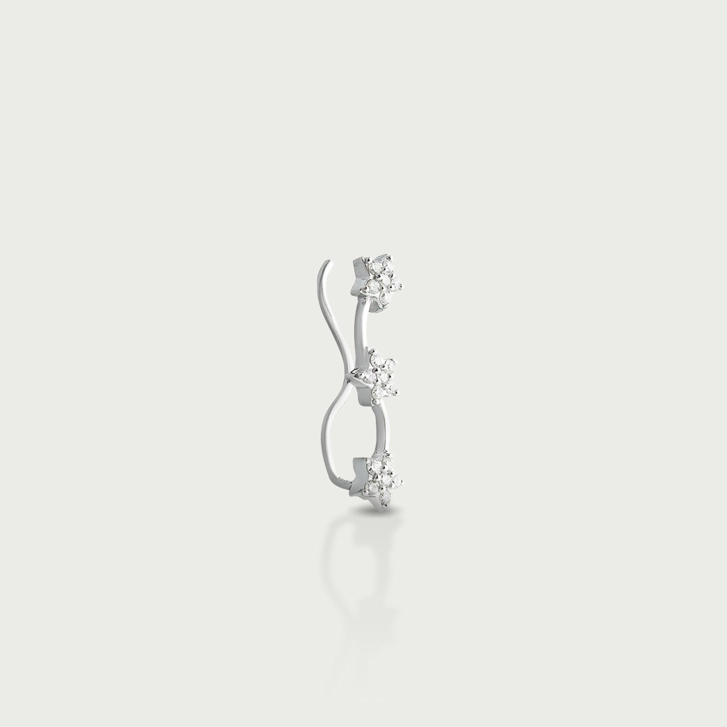 Triple Star Diamond Crawler Earrings