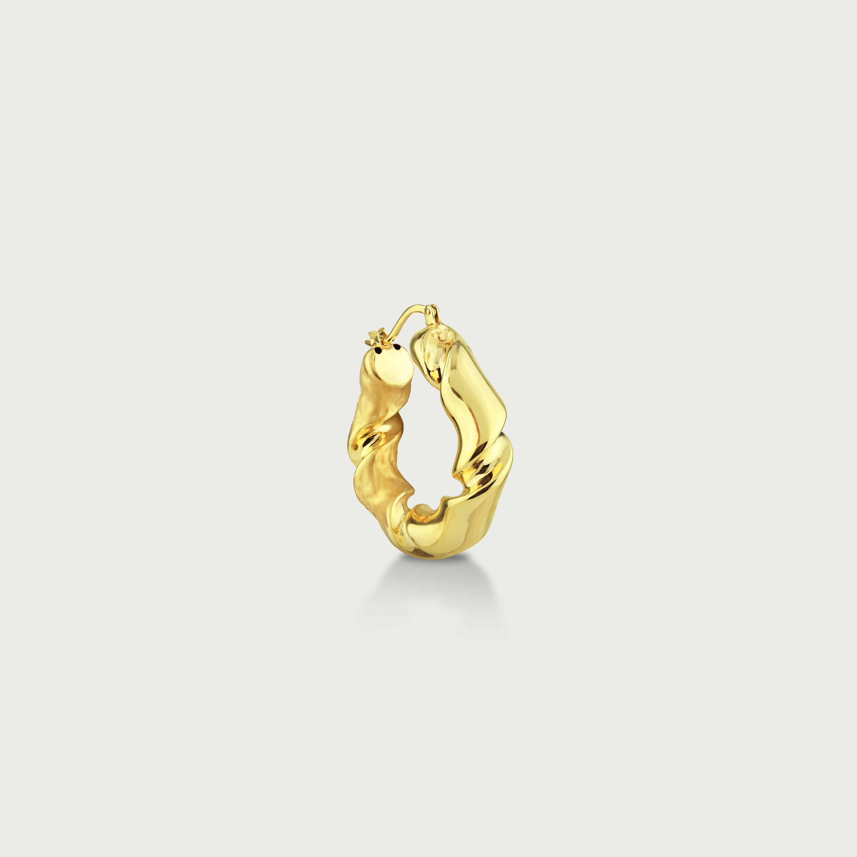 Twist and Turn Gold Hoop Earrings