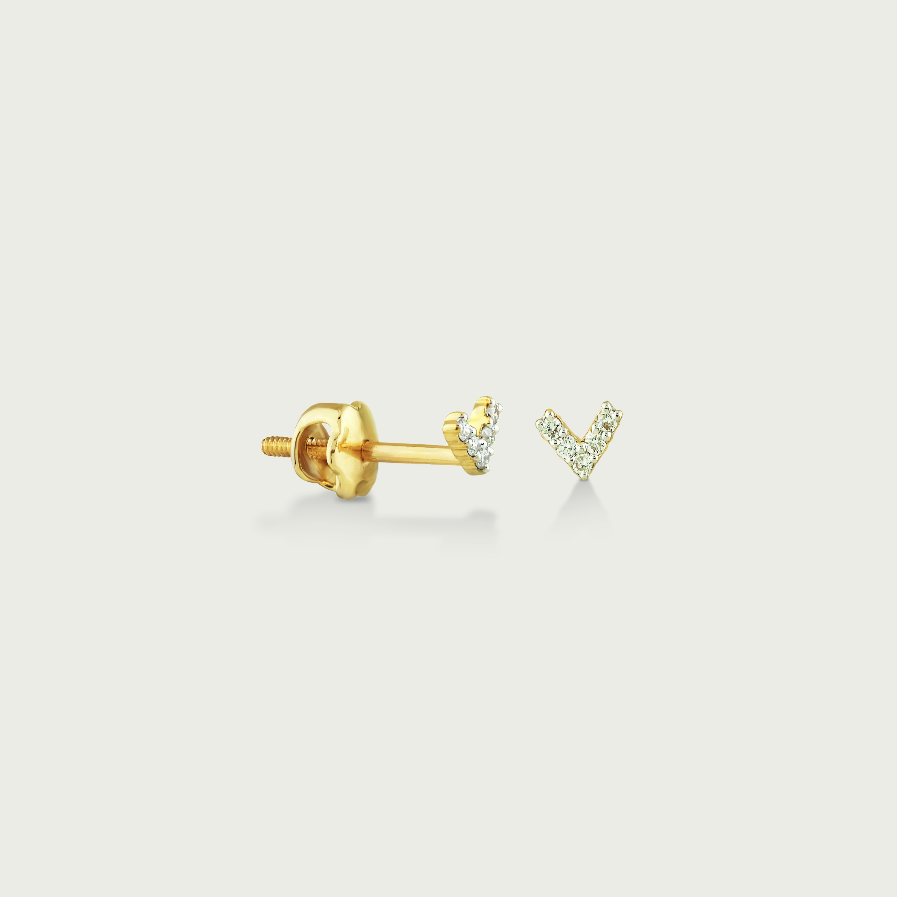 Amour V-Shaped Diamond Stud Earrings