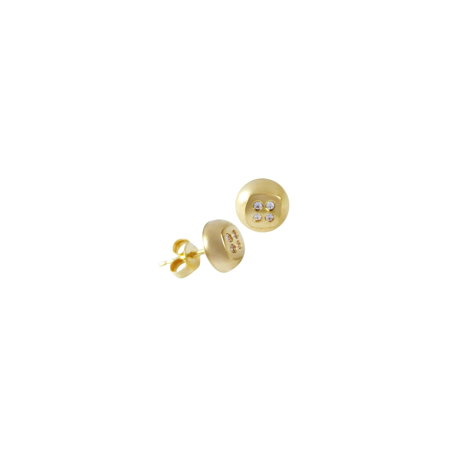 Buttoned Up Gold Earrings