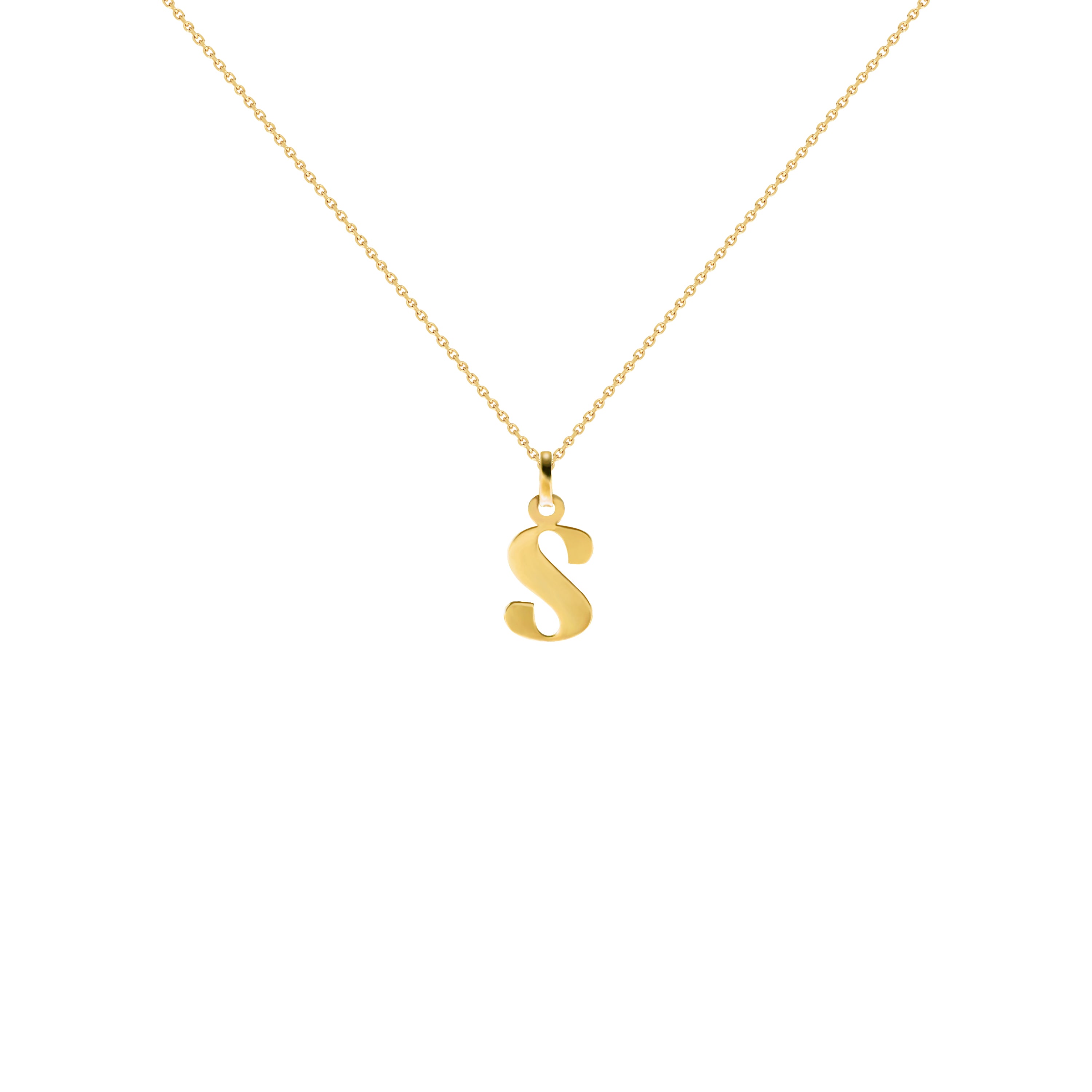 Czarina Classic Initial Necklace in Yellow Gold