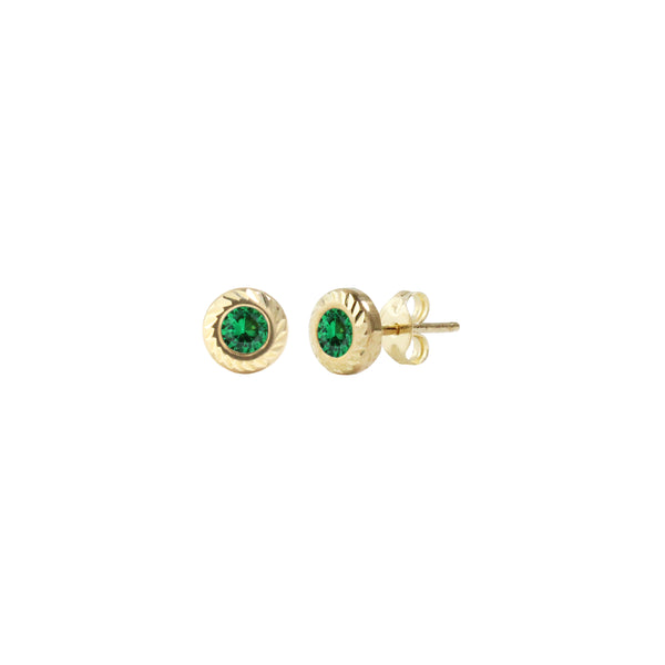 My First Emerald Birthstone Stud Earrings