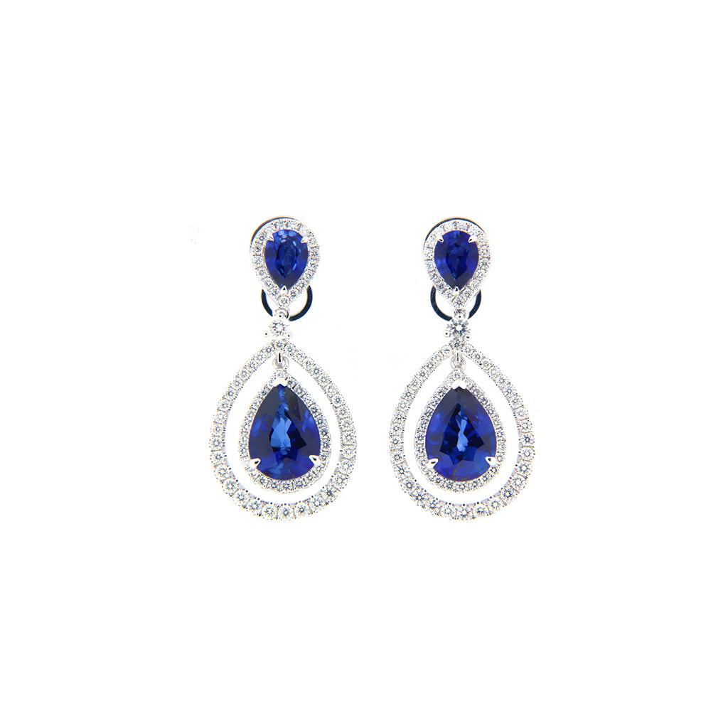 Azure Sapphire Drop Earrings