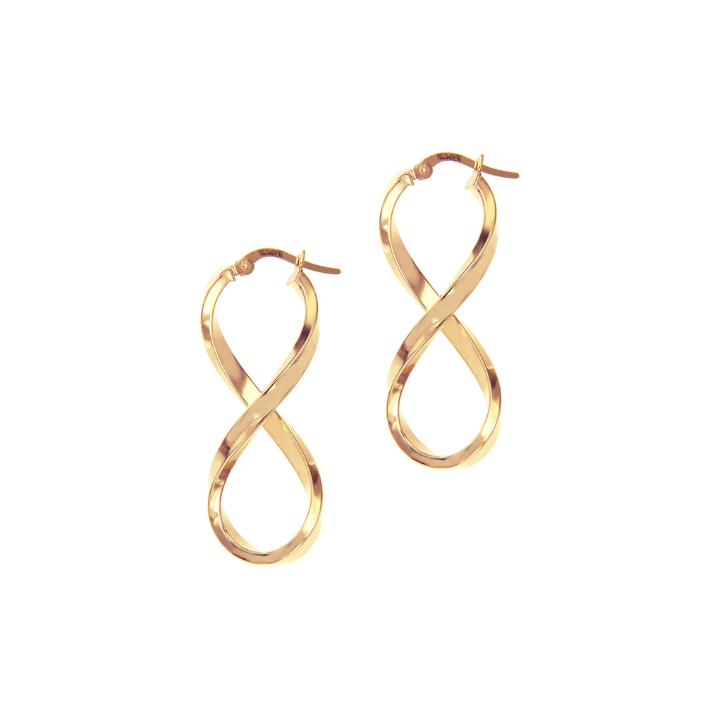 14K Italian Gold Infinity Hoop Earrings