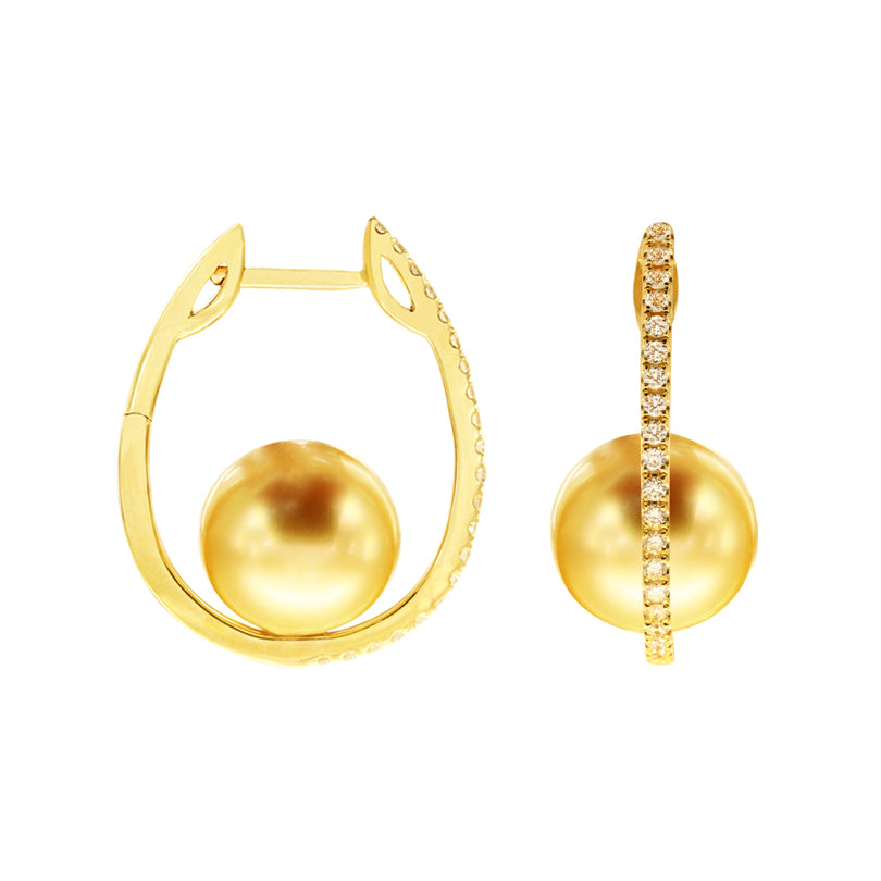 Golden South Sea Pearl Hoops
