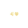 Golden Heart Sparkle Stud Earrings