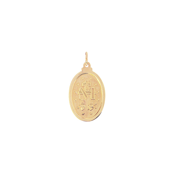 18K Saudi Gold Miraculous Mary Pendant