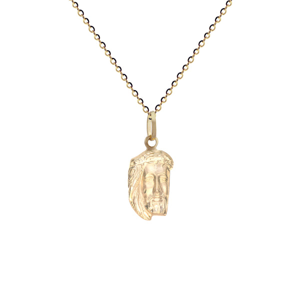 18K Saudi Gold Necklace with Holy Face Pendant