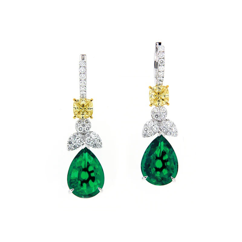 Celestial Emeralds Drop Earrings