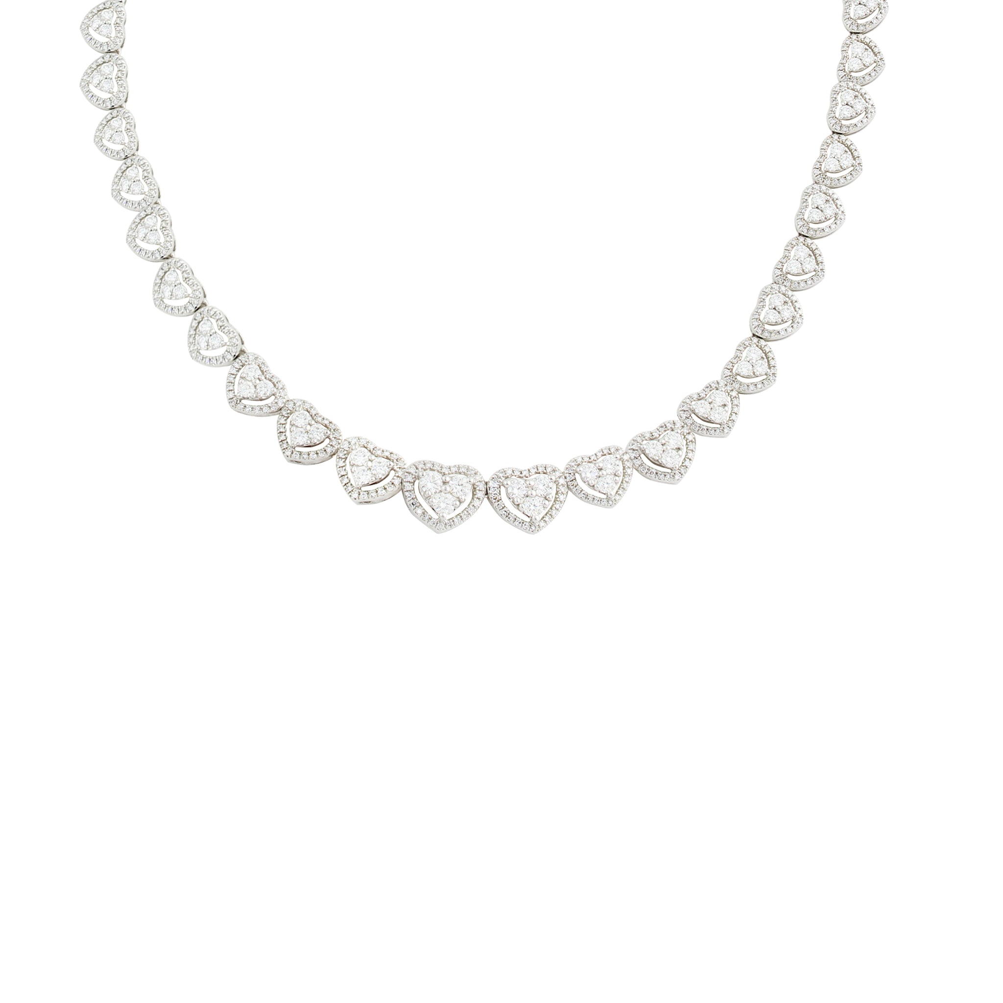 Heart Diamond Tennis Necklace