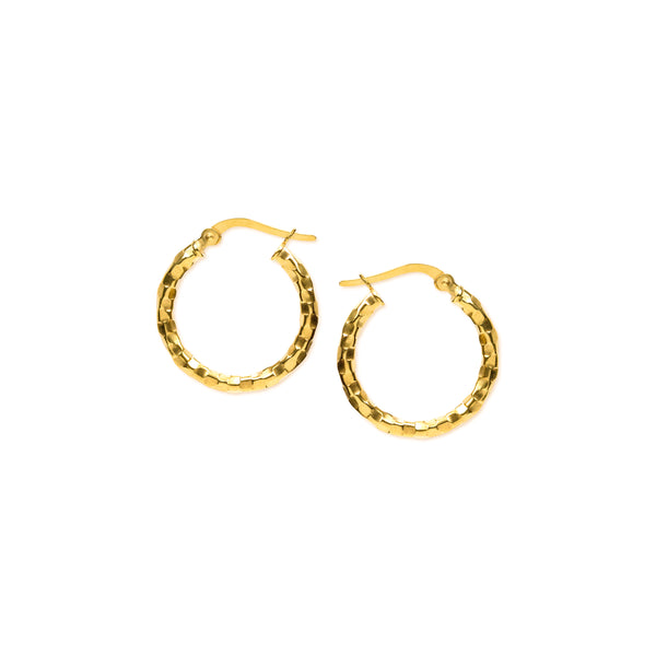 18K Chinese Gold Hoop Earrings