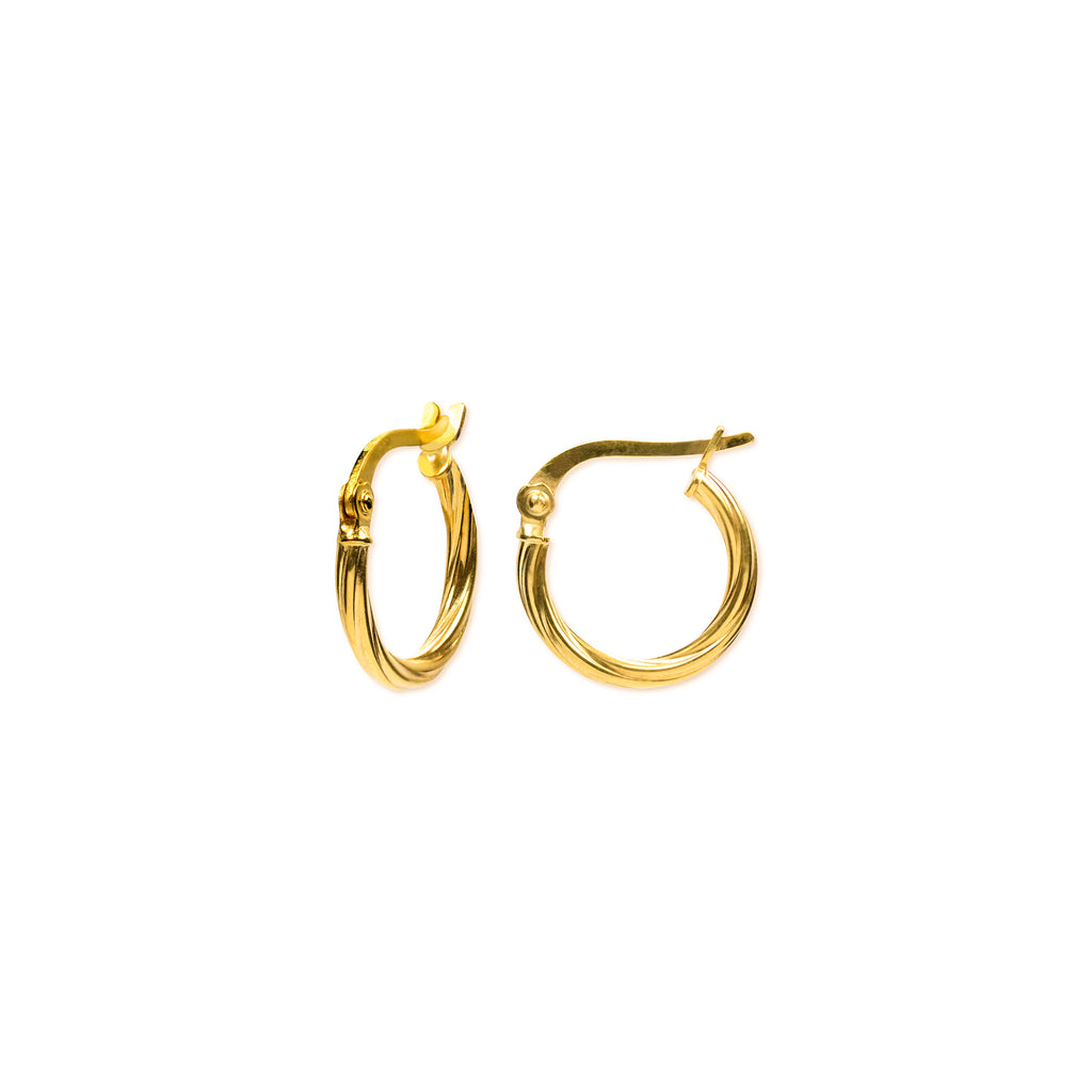 18K Chinese Gold Hoop Earrings