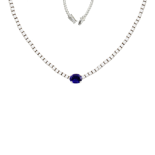 Got My Eye On You Sapphire Tennis Necklace