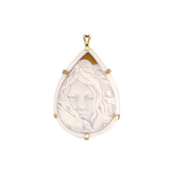The Modern Muse Collection "MUTED EUPHORIA" Conch Shell Cameo Pendant/Brooch
