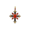 Multicolor Cross Pendant in 14K Yellow Gold