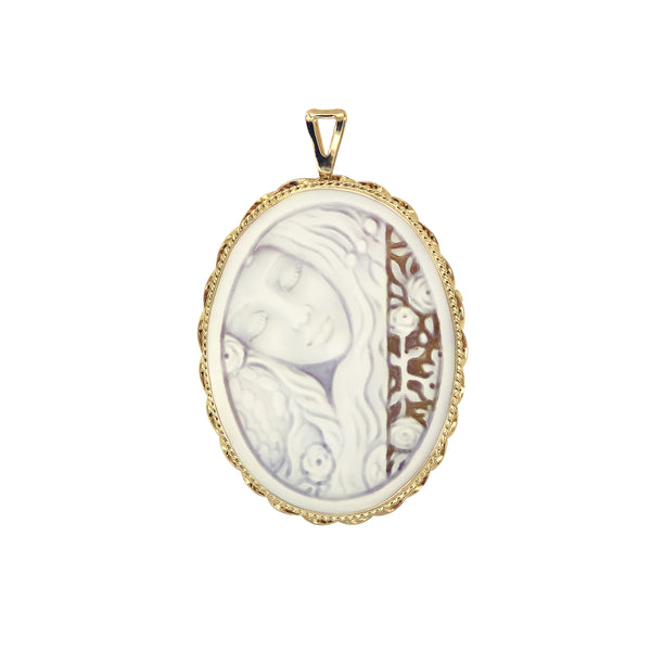 The Modern Muse Collection "WHIMSY" Conch Shell Cameo Pendant/Brooch