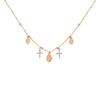 18K Italian Gold Cross and Miraculous Mary Charm Necklace