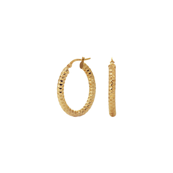 18K Saudi Gold Hoop Earrings