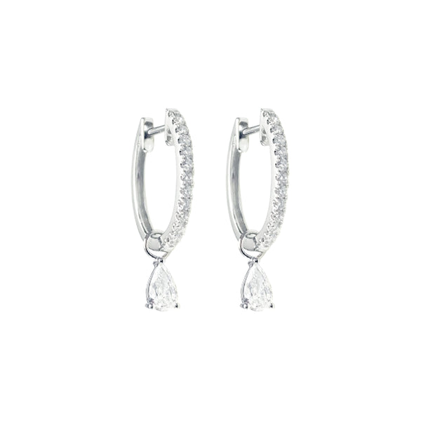Teardrop Diamond Dangling Earrings