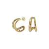18K Italian Gold Chunky Curved Hoop Earrings