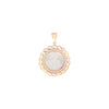 Rounded Mother of Pearl Miraculous Mary with Cubic Zirconia Pendant