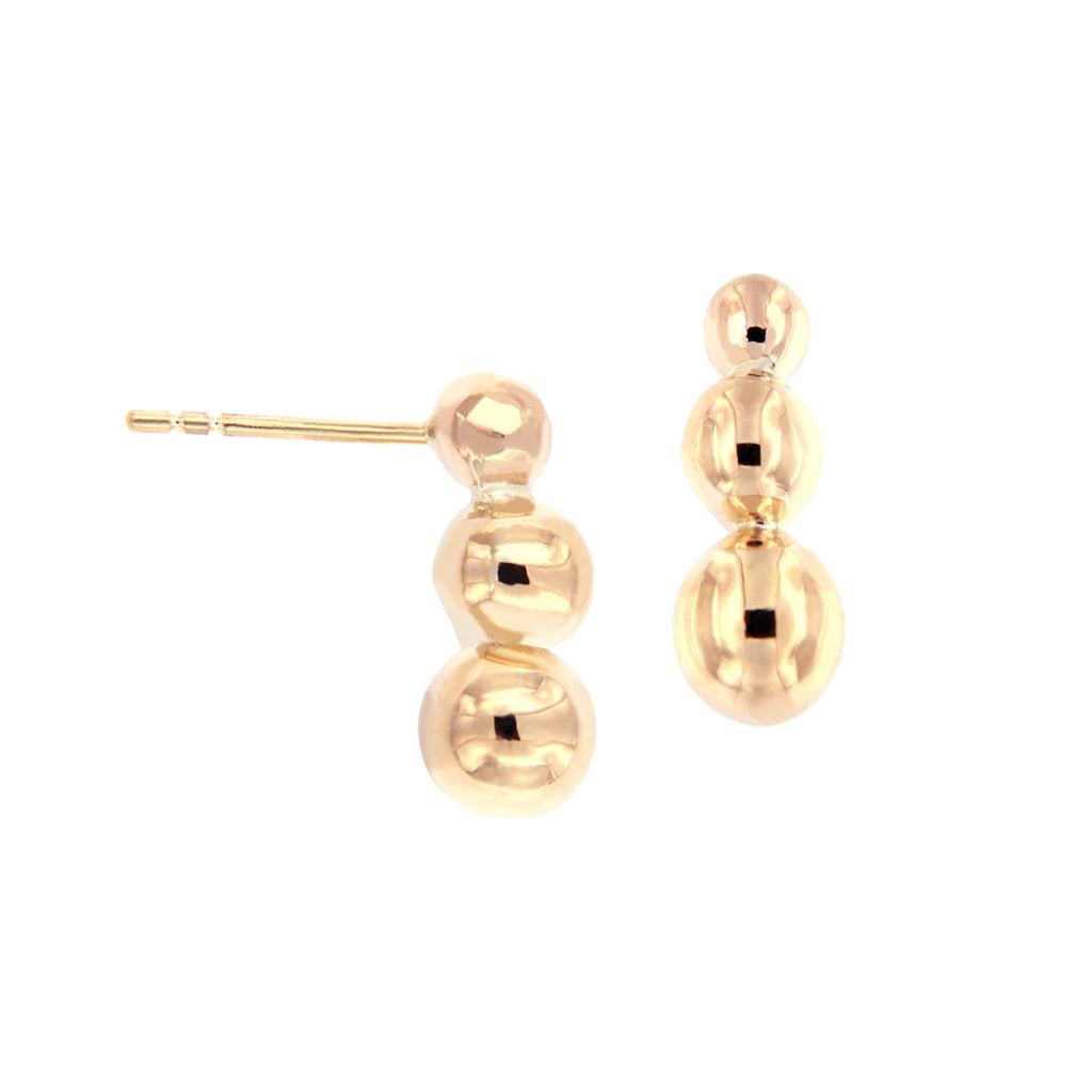 14K Italian Gold Ball Crawler Earrings