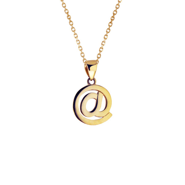 14K Italian Gold Necklace with @ Charm