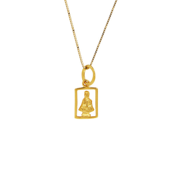 18K Chinese Gold Necklace with Sto Niño Charm
