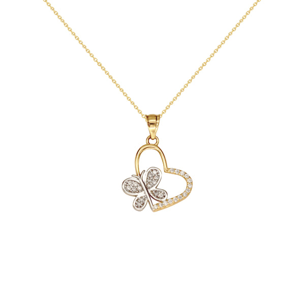 14K Italian Gold Necklace with Love Pendant