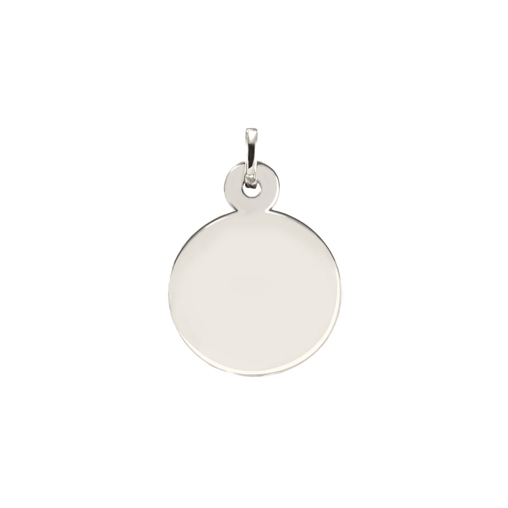 Naomi White Gold Disc Pendant