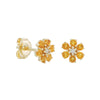 Babe, Just Be Yourself Citrine Floral Stud Earrings