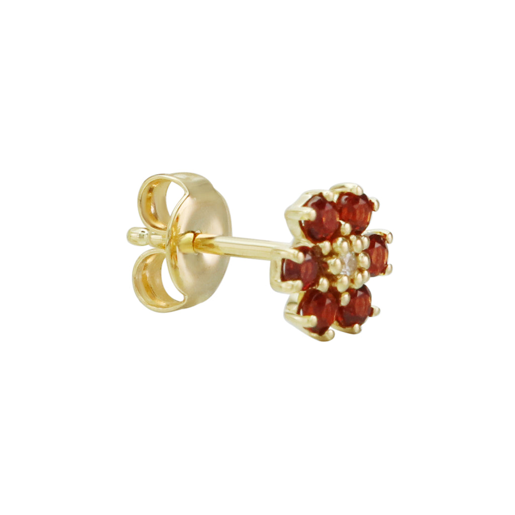 Babe, Just be Yourself Garnet Floral Stud Earrings