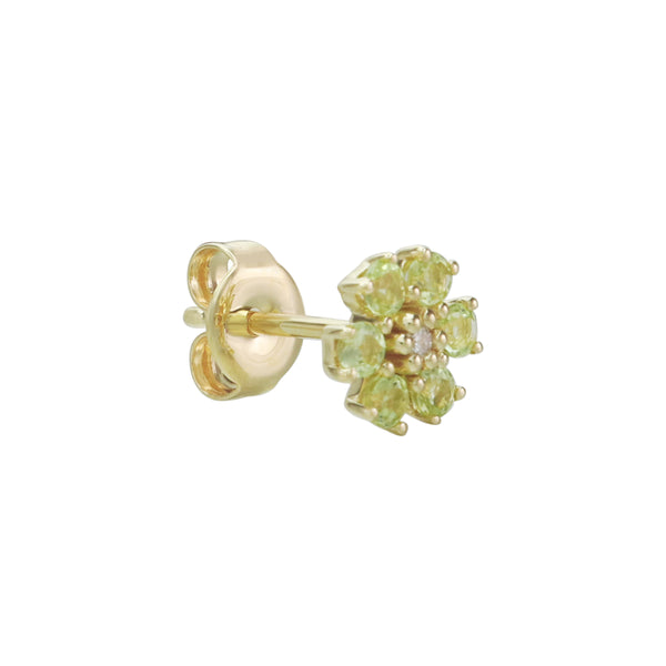 Babe, Just Be Yourself Peridot Floral Stud Earrings