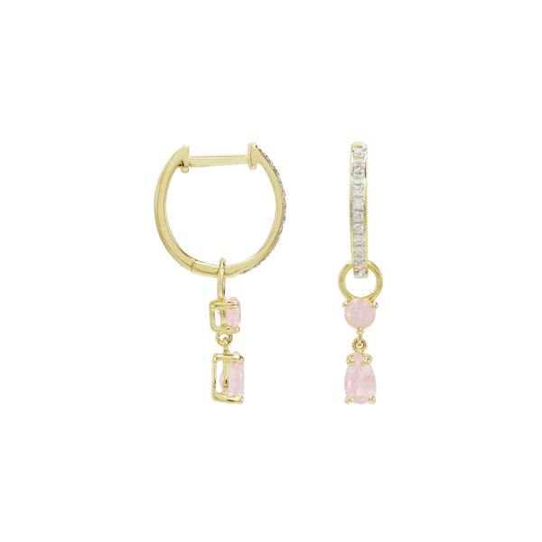 Darling, Stick to the Classics Rose Quartz Dangling Earrings