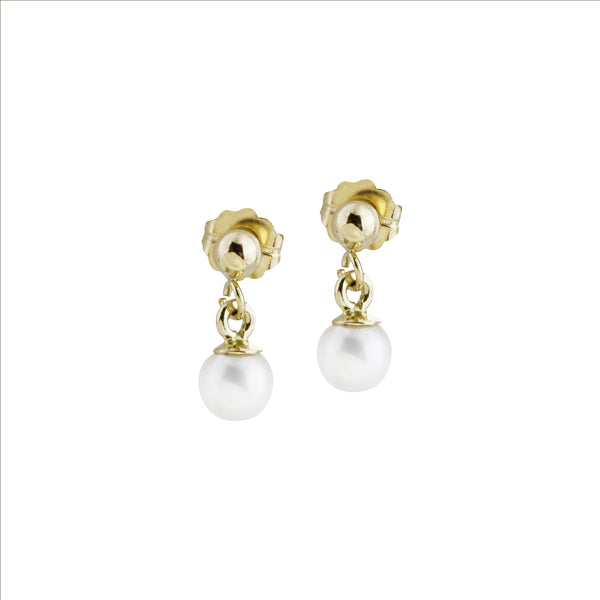 White Pearl Dangling Earrings