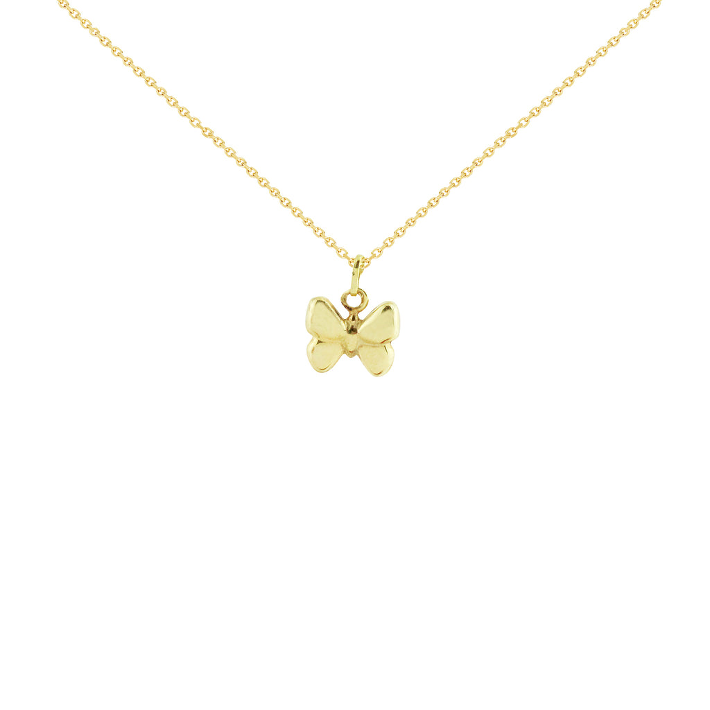 14K Italian Gold Necklace with Butterfly Pendant