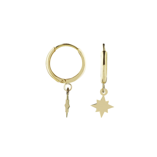 Wish Come True Modern Star Hoop Earrings