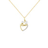 Freshwater Pearl Mother and Child Necklace in 14K Yellow Gold and 0.07ct Diamonds