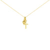 18K Saudi Gold Necklace with Heart and Cross Pendant