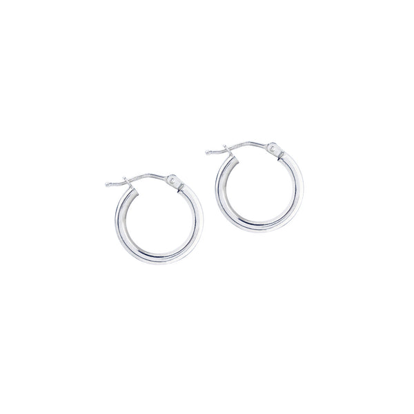 14K White Gold Hoop Earrings