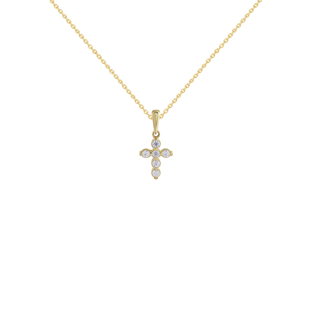 18K Saudi Gold Necklace with Cross Pendant